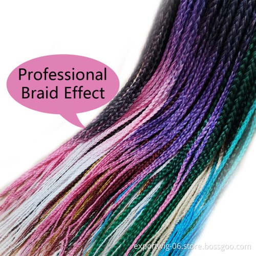Synthetic Braiding Hair Extensions Yaki Straight DIY Senegal Box Crochet Braids Low Temperature Ombre Pre Stretched Braid Hair